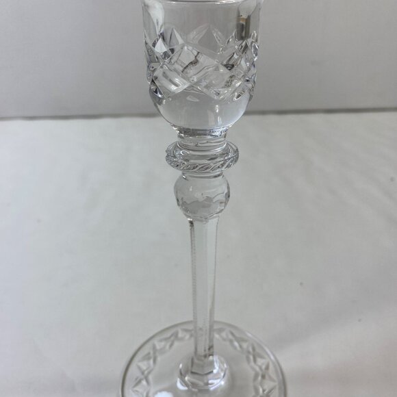 Rogaska Gallia Cut Lead Crystal Set 2 10" Etched Candle Stick Holders Vintage - Picture 8 of 13